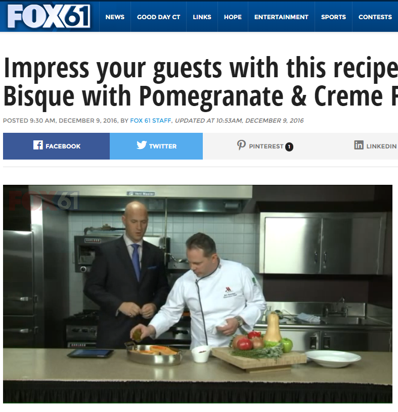 Chef Bill Reardon Appears on Fox 61